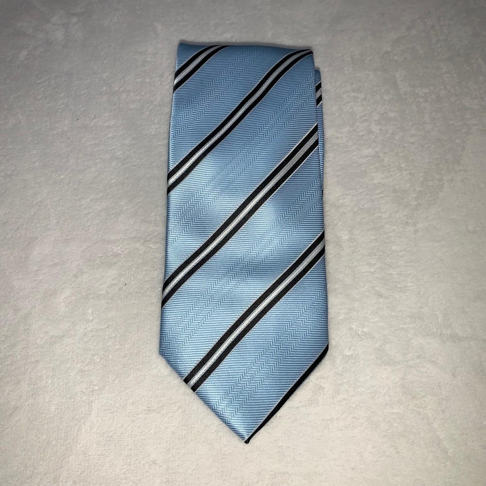 Lavorazione‎ Artigianale pure Silk Tie Made in Italy Blue Striped Tie